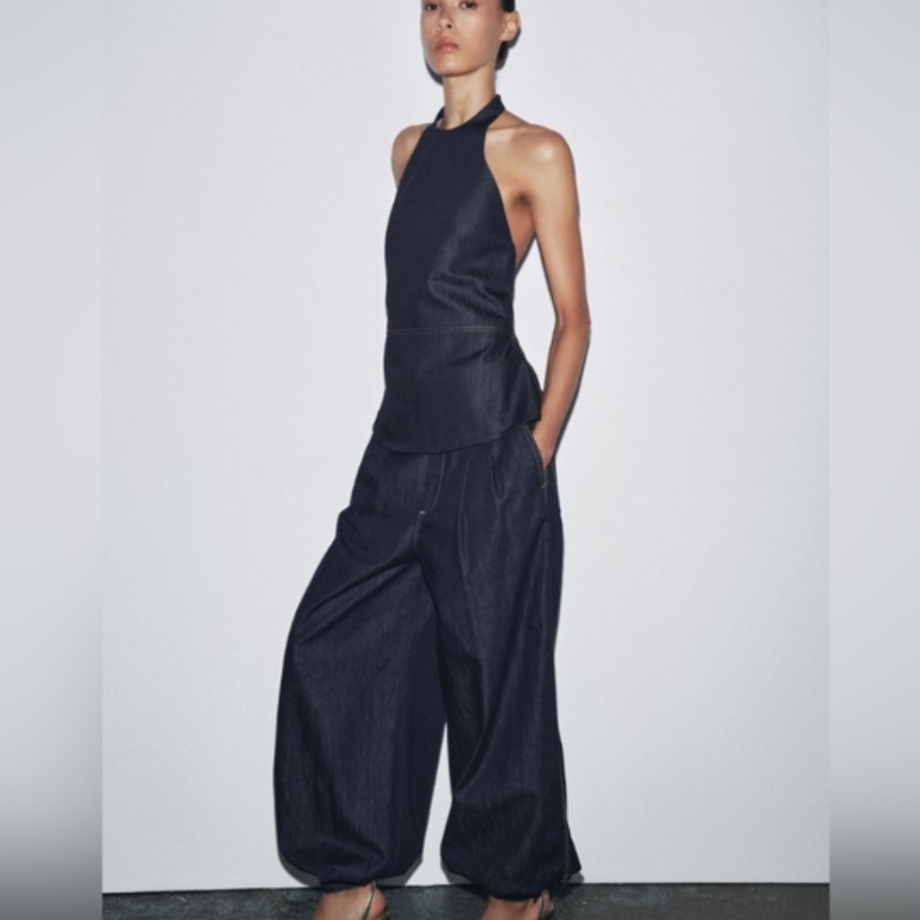 Zara Nwt Denim Balloon Pants 0340/241